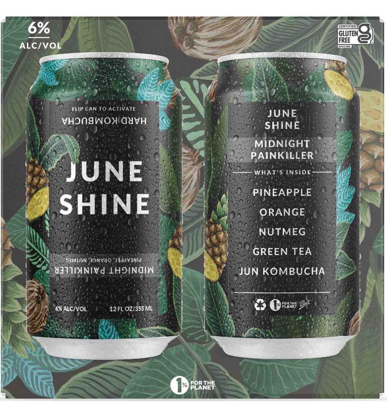June Shine Midnight Painkiller Hard Kombucha - Pineapple Orange