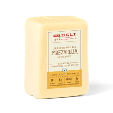 H-E-B Deli Whole Milk Mozzarella Cheese, Custom Sliced