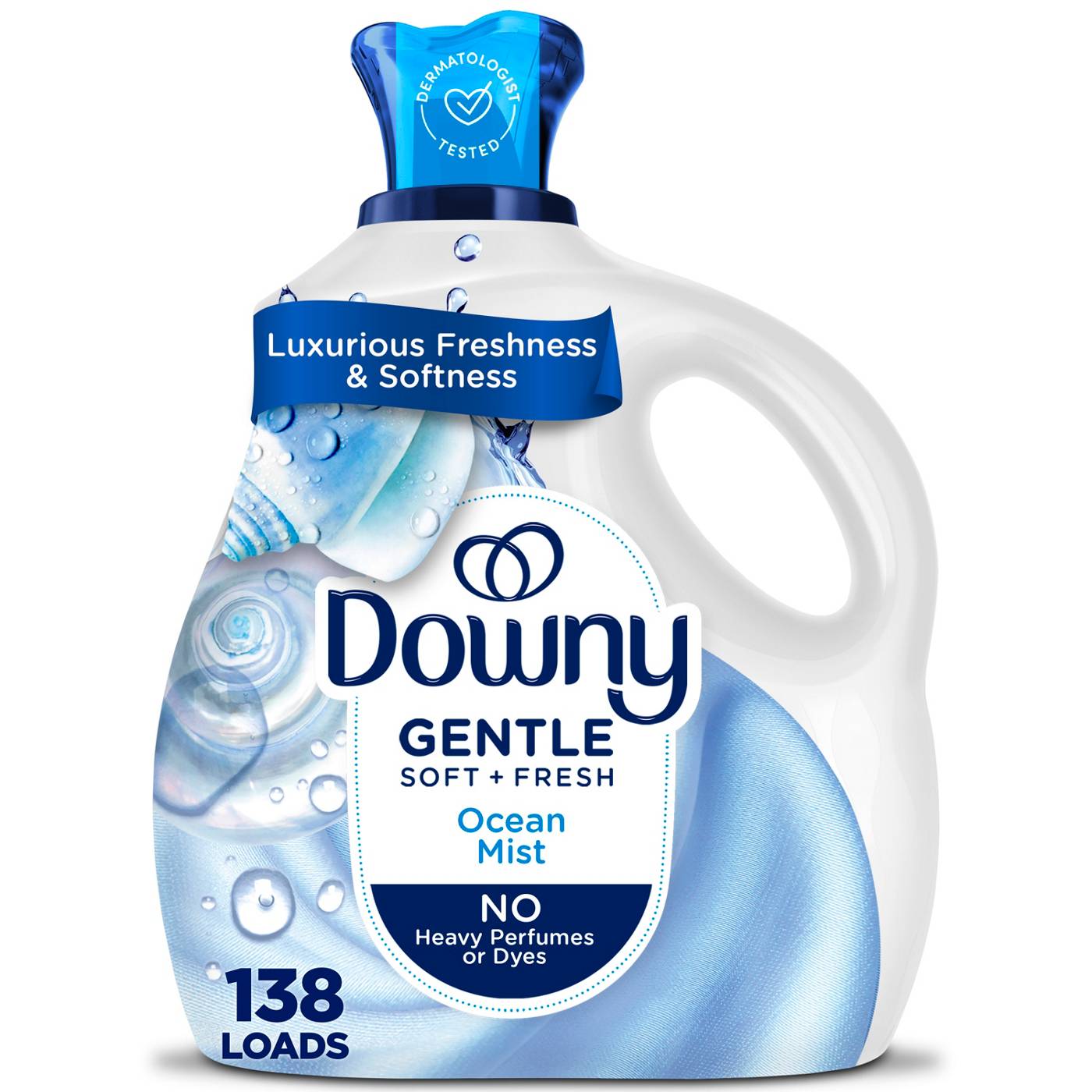Downy Gentle Soft & Fresh Fabric Softener Liquid, 138 Loads - Ocean Mist Scent; image 1 of 10