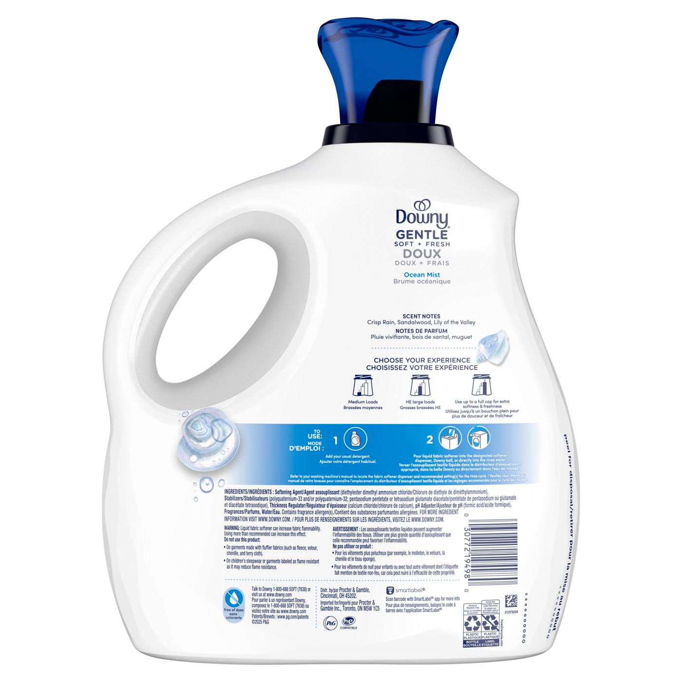 Downy Gentle Soft & Fresh Fabric Softener Liquid, 138 Loads - Ocean Mist Scent; image 10 of 10