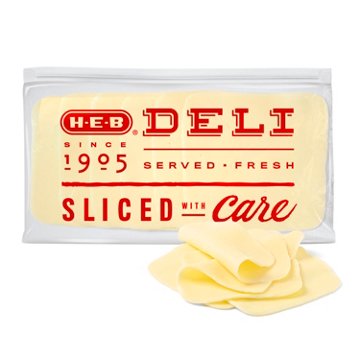H-E-B Deli Whole Milk Mozzarella Cheese, Sandwich Sliced