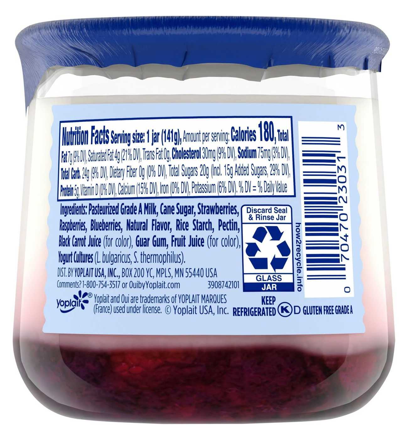 Oui Triple Berry French Style Yogurt; image 2 of 4