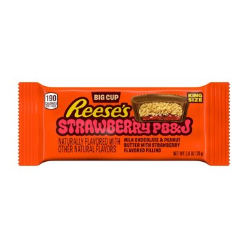 Reese's Strawberry PB&J Milk Chocolate Peanut Butter Cups Candy - King Size