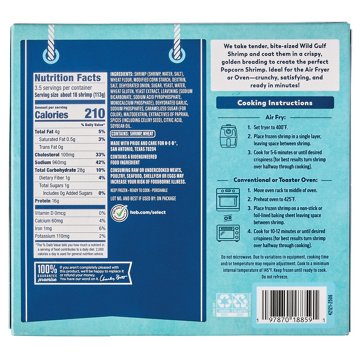 H-E-B Frozen Breaded Wild Popcorn Shrimp, 14 oz