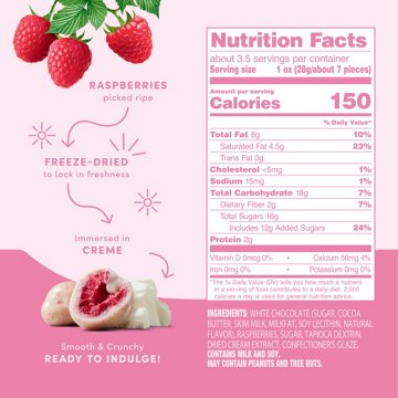 Tru Fru Freeze Dried Raspberries & Creme