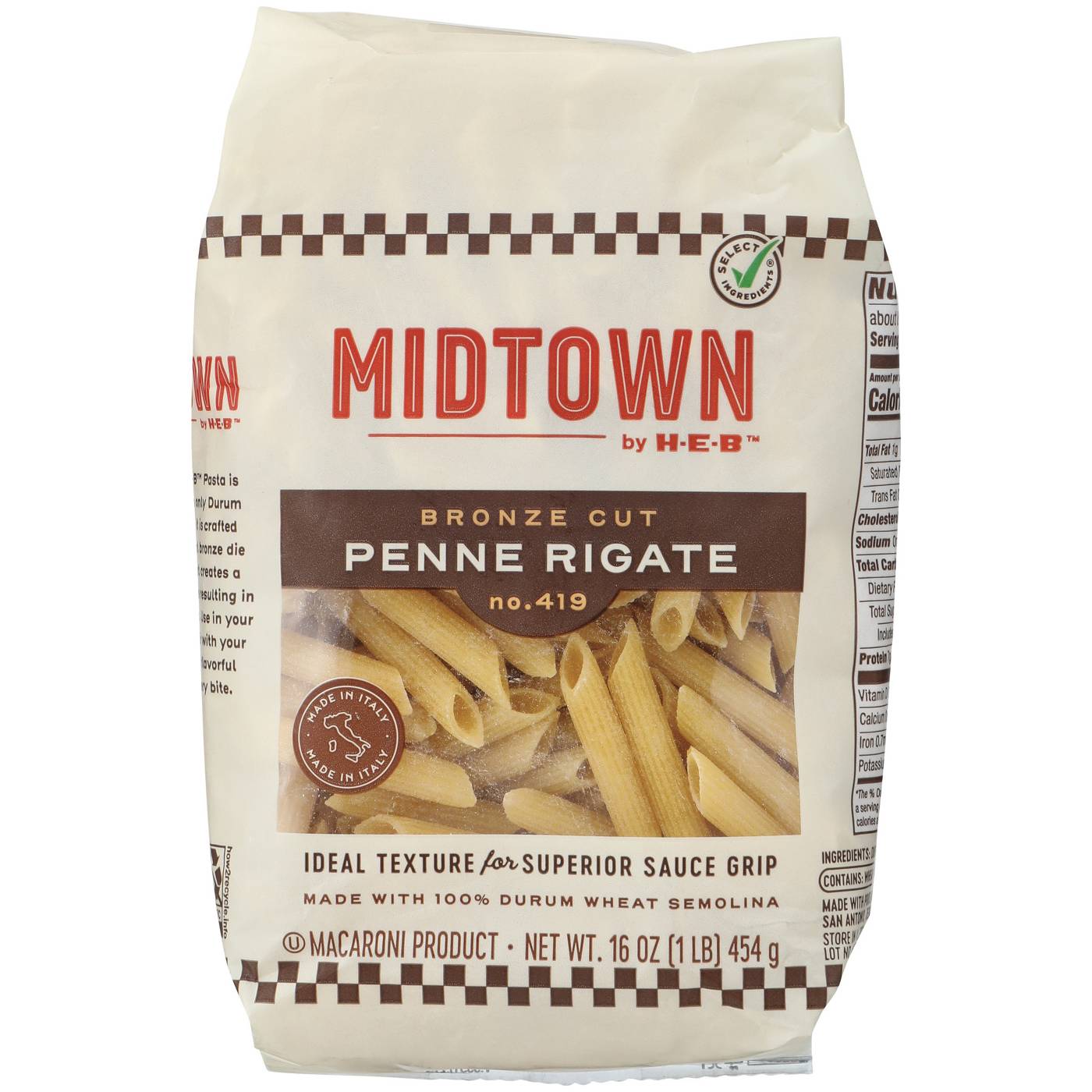 Midtown by H-E-B Bronze Cut Penne Rigate Pasta; image 1 of 2
