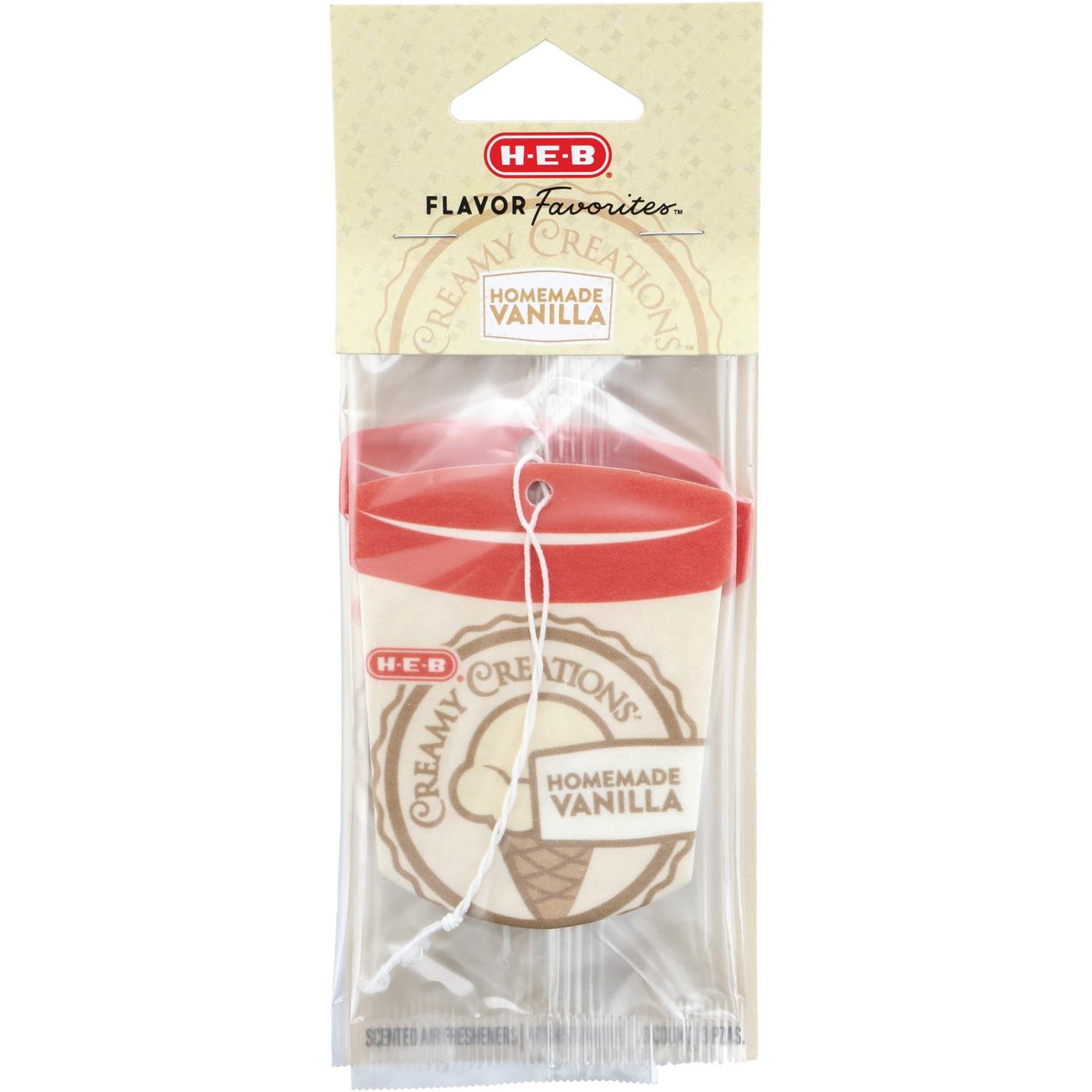 H-E-B Flavor Favorites Car Air Fresheners - Creamy Creations Homemade Vanilla Ice Cream; image 1 of 3