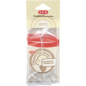 H-E-B Flavor Favorites Car Air Fresheners - Creamy Creations Homemade Vanilla Ice Cream, 3 pk