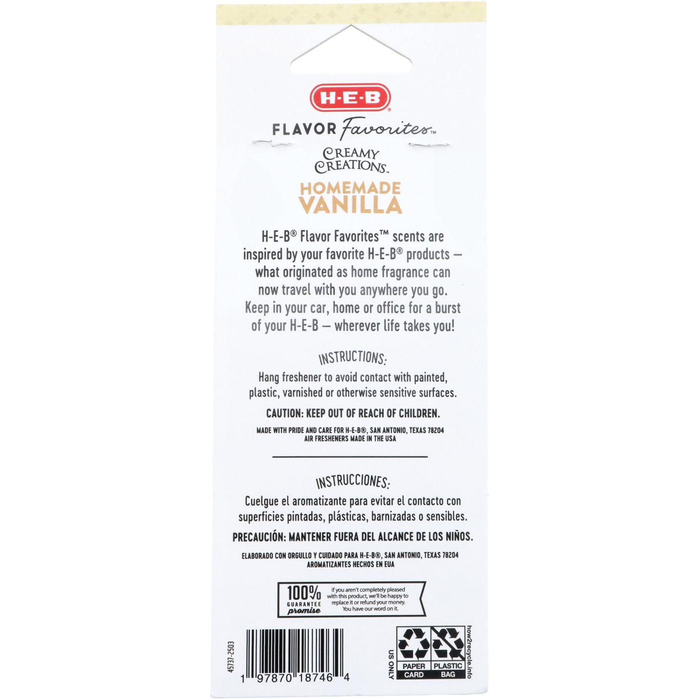 H-E-B Flavor Favorites Car Air Fresheners - Creamy Creations Homemade Vanilla Ice Cream; image 2 of 3
