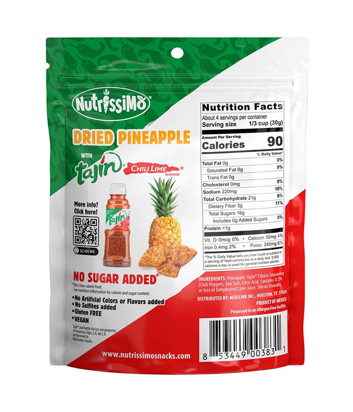Nutrissimo Dried Pineapple With Tajin; image 2 of 2