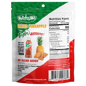 Nutrissimo Dried Pineapple With Tajin, 4 oz
