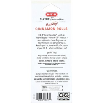 H-E-B Flavor Favorites Car Air Fresheners - Bakery Cinnamon Roll, 3 pk