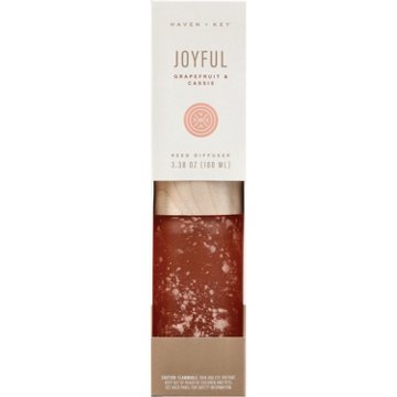 Haven + Key Joyful Reed Diffuser - Grapefruit & Cassis, 3.38 oz