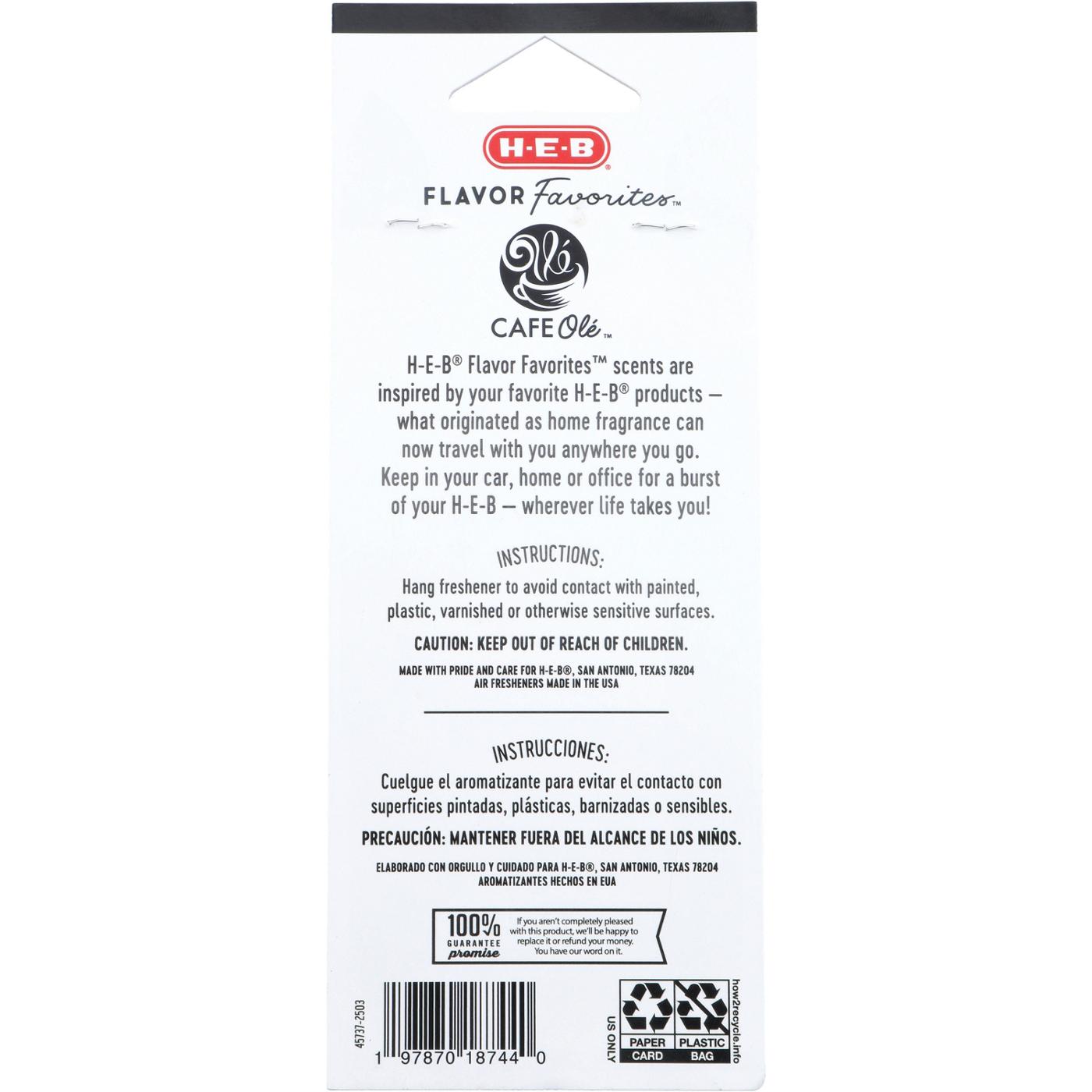 H-E-B Flavor Favorites Car Air Fresheners - CAFE Olé Coffee; image 2 of 3