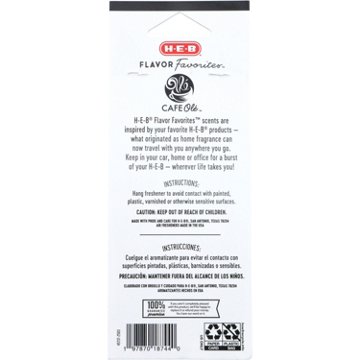 H-E-B Flavor Favorites Car Air Fresheners - CAFE Olé Coffee, 3 pk