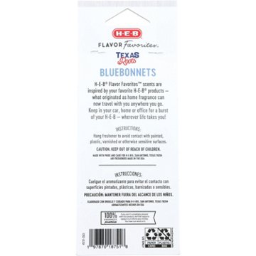 H-E-B Flavor Favorites Car Air Fresheners - Texas Roots Bluebonnets, 3 pk