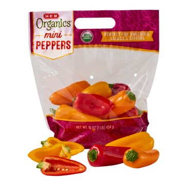 H-E-B Organics Mini Sweet Peppers, 1 lb bag