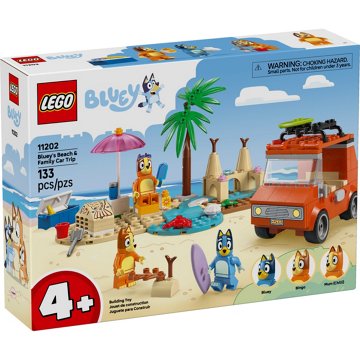 LEGO Bluey's Beach & Family Car Trip Set, 133 pc