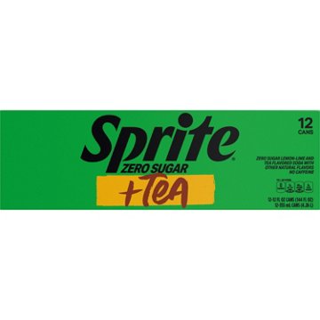 Sprite Zero Sugar + Tea Soda Soft Drink Fridge Pack 12 pk Cans