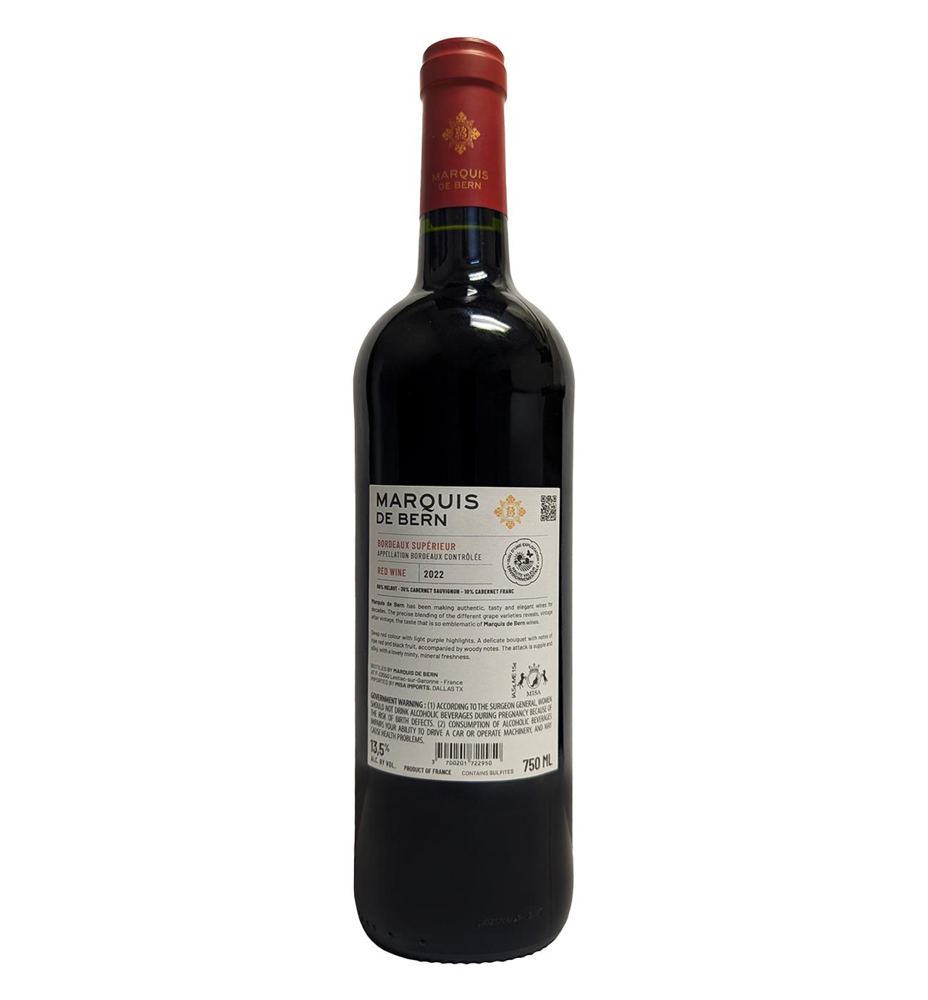 Marquis De Bern Bordeaux Superieur France Red Wine - Shop Wine at