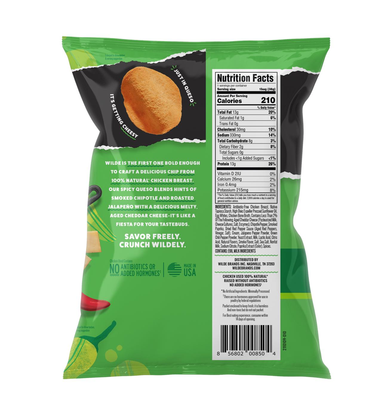 WILDE 13g Protein Chicken Chips - Spicy Queso - Shop Chips at H-E-B