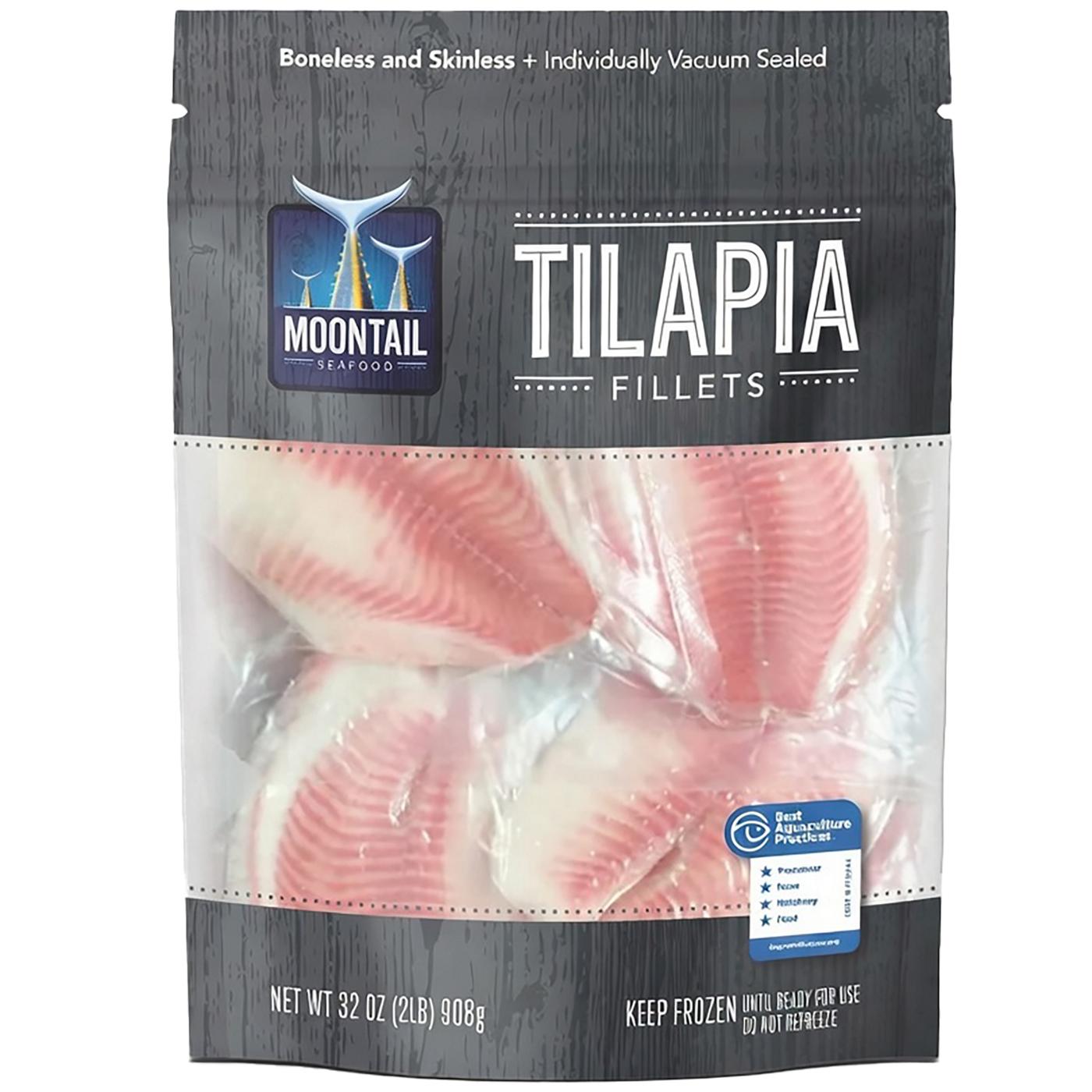 Moontail Frozen Tilapia Fish Fillets; image 1 of 2