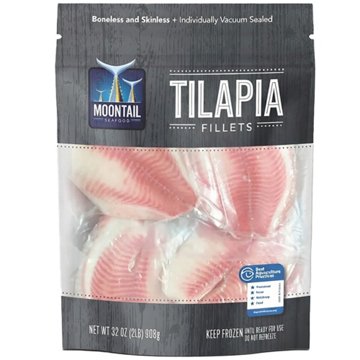 Moontail Frozen Tilapia Fish Fillets, 32 oz, 2 lb bag