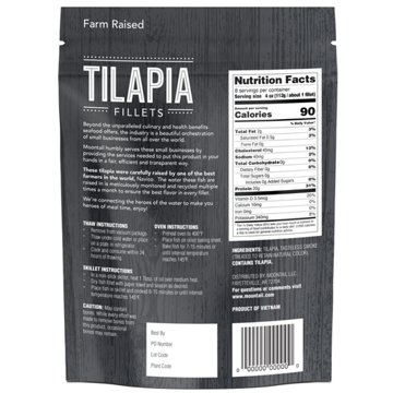Moontail Frozen Tilapia Fish Fillets, 32 oz, 2 lb bag