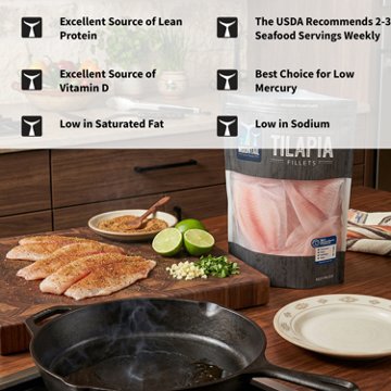 Moontail Frozen Tilapia Fish Fillets, 32 oz, 2 lb bag