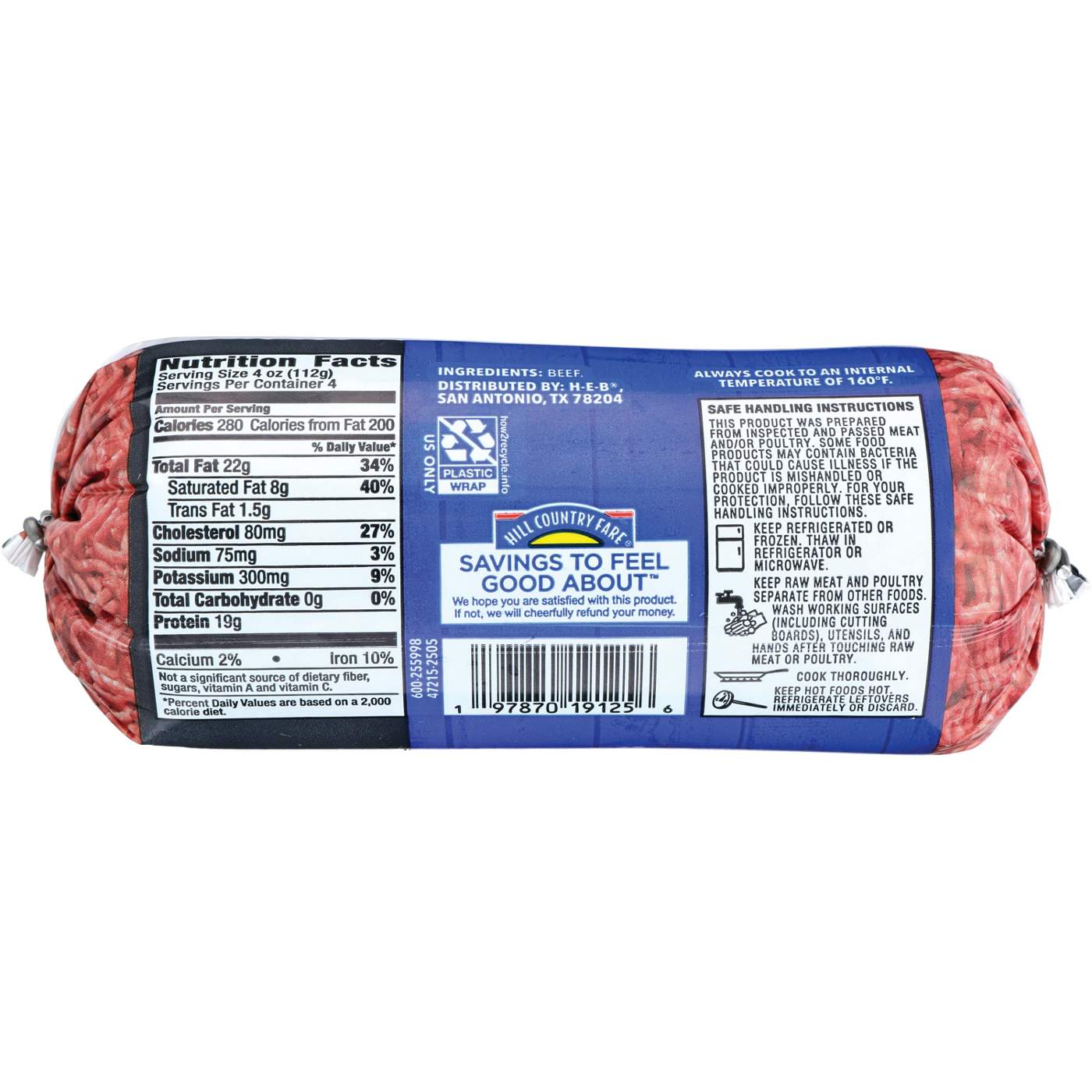 Hill Country Fare Ground Beef, 80% Lean; image 2 of 2