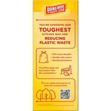 Glad ForceFlex MaxStrength Kitchen Trash Bags, 13 Gallon - Bahama Bliss