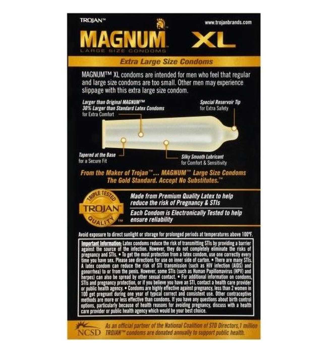 Trojan Magnum XL Lubricated Condoms; image 2 of 2