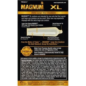 Trojan Magnum XL Lubricated Condoms, 12 ct