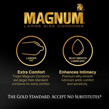 Trojan Magnum XL Lubricated Condoms, 12 ct