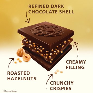 Ferrero Rocher Dark Chocolate Hazelnut Squares, 10 pc