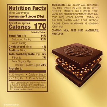 Ferrero Rocher Dark Chocolate Hazelnut Squares, 10 pc