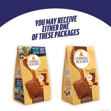 Ferrero Rocher Milk Chocolate Hazelnut Squares, 10 pc