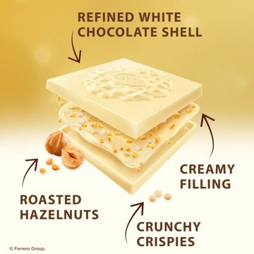 Ferrero Rocher White Chocolate Hazelnut Squares, 10 pc