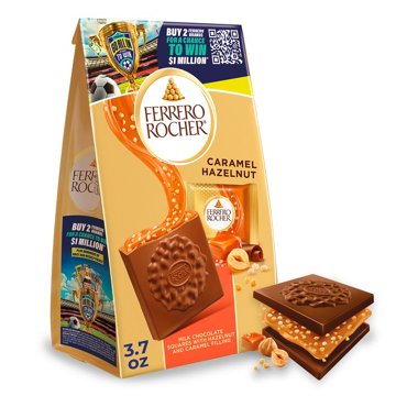 Ferrero Rocher Caramel Milk Chocolate Hazelnut Squares, 10 pc