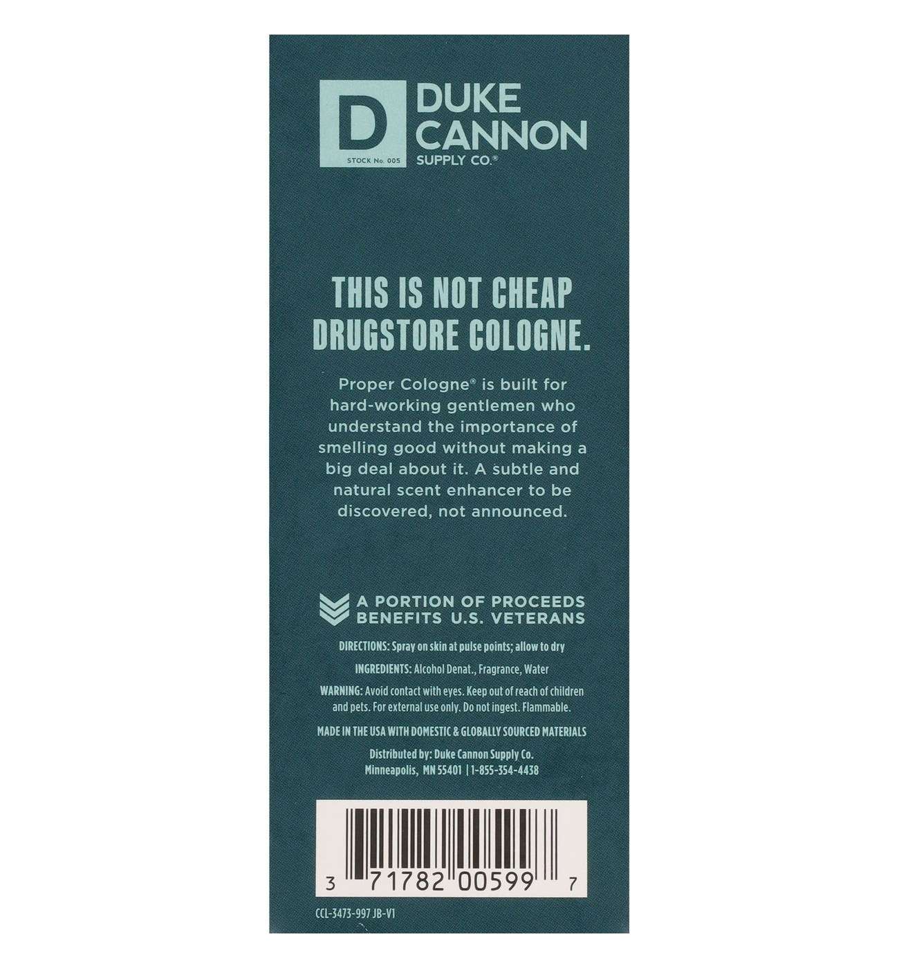 Duke Cannon Men's Proper Cologne - Seawolf; image 2 of 4