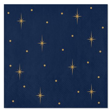 American Greetings Gold Stars on Navy Lunch Napkins
