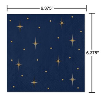 American Greetings Gold Stars on Navy Lunch Napkins