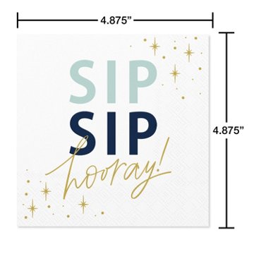 American Greetings Sip Sip Hooray Beverage Napkins
