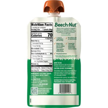 Beech-Nut Baby Food Pouch - Turkey With Corn Butternut Squash & Spinach, 3.5 oz