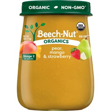 Beech-Nut Organics Baby Food - Pear Mango & Strawberry, 4 oz