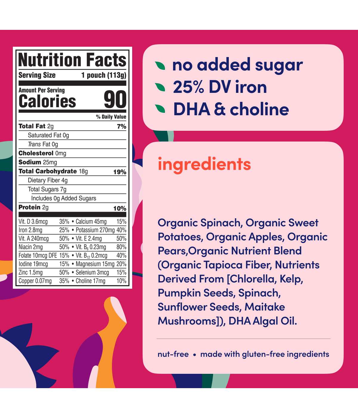 Cerebelly Dairy Free Organic Smoothie Pouch - Spinach Strawberry Banana; image 3 of 6