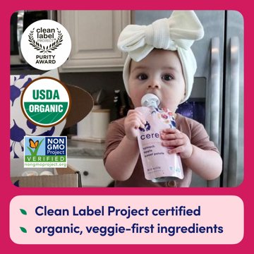 Cerebelly Dairy Free Organic Smoothie Pouch - Spinach Strawberry Banana, 4 oz