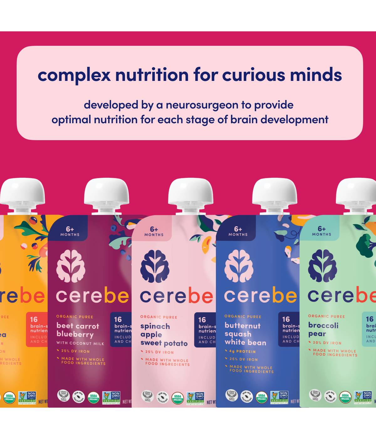 Cerebelly Dairy Free Organic Smoothie Pouch - Spinach Strawberry Banana; image 6 of 6