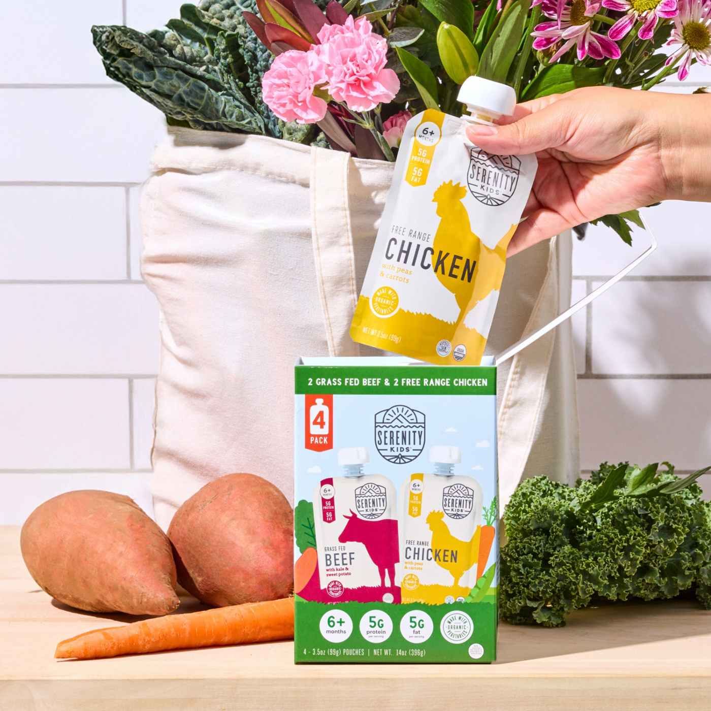 Serenity Kids Organic Baby Food Pouches, Value Pack - Beef & Chicken; image 7 of 11