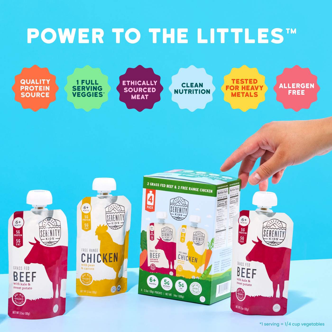 Serenity Kids Organic Baby Food Pouches, Value Pack - Beef & Chicken; image 11 of 11